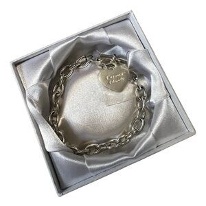 Island Companies Silver Cayman Islands Chain Bracelet with Clasp & Heart Charm